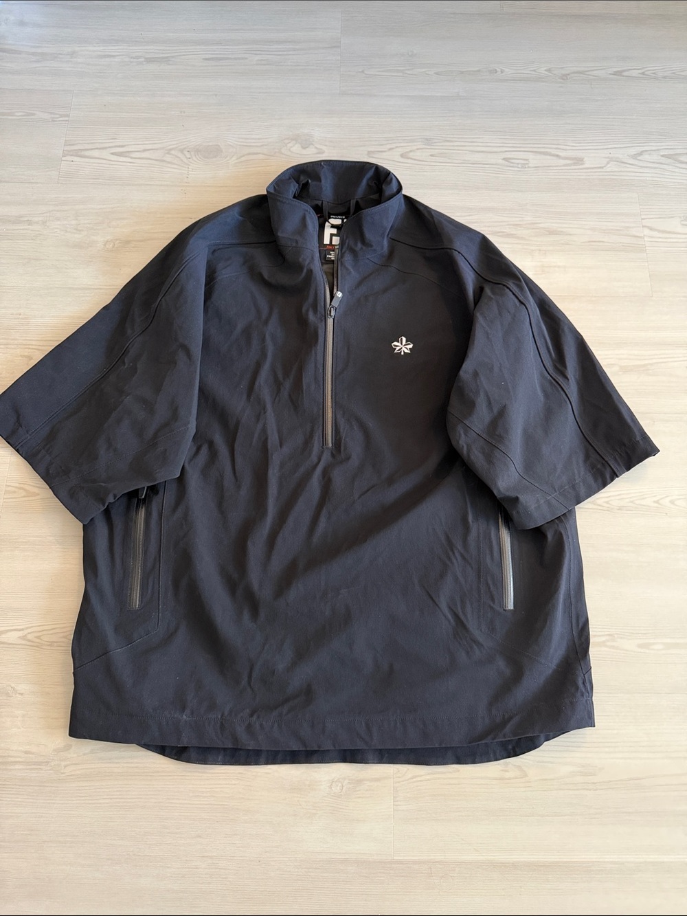 FootJoy Black Short-Sleeve Half-Zip Pullover SZ L
